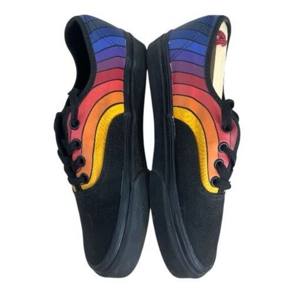 Vans Women 500714 Authentic Refract Rainbow Skate Shoe Black Red Orange Size 6.5 - Picture 4 of 11